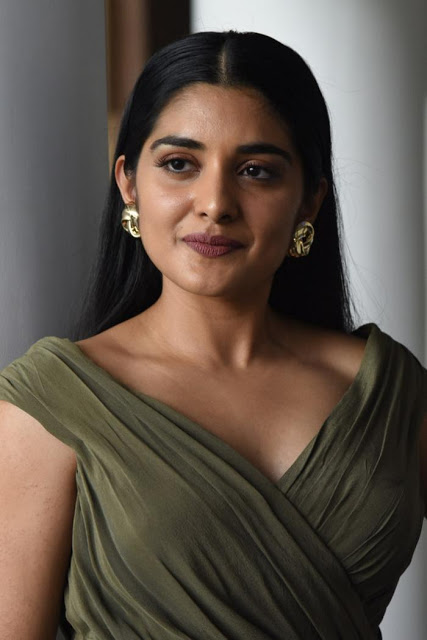 Nivetha Thomas In Green Gown At Telugu Movie Grand Success Meet 3